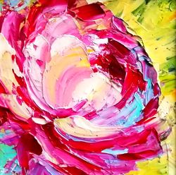 Peony Painting Pink Peonies Original Art Floral Artwork by ArtOlgaGoncharova