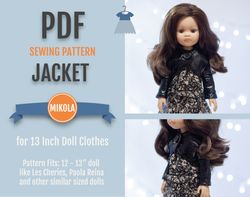 PDF sewing pattern jacket Paola Reina doll clothes 13 inch, Little Darling by Dianna Effner