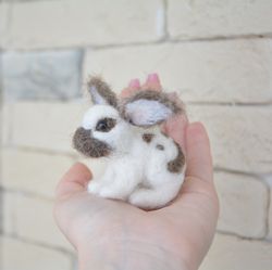 Needle felted animal/Needle felted rabbit/Realistic rabbit