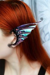 Mermaid ear cuffs no piercing, Elf ear cuffs jewelry, Fairy earrings black