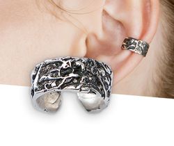 Unisex ear cuff no piercing, silver ear cuff men, cartilage earring