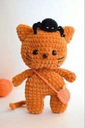PDF Pattern Crochet Halloween cat Cute plush kitty pattern only