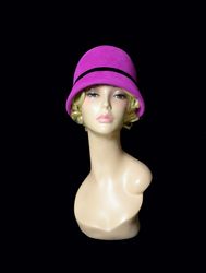 pink cloche hat, 1920s style hat, winter hat, felt hat, cloche hat, vintage