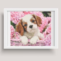 Cross stitch pattern, PDF, Cute puppy