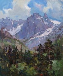 "The Air of the Mountains" oil on canvas, original painting, plain air painting W 50.00cm x H 60.00cm x D 2.50cm