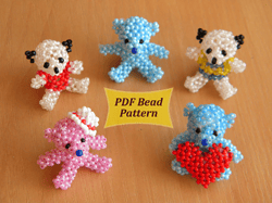Animal pattern. Beaded bear pdf. Beaded teddy pdf. Animal bead keychain. Bead animal patterns for beginners. Simple easy