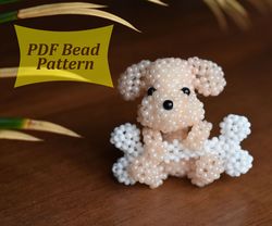 3D Tutorial beaded animals kit, Custom dog, Beaded animals pattern, Bead toy pattern, 3d beading pattern pdf, beaded key