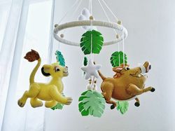 The Lion King baby mobile Safari nursery decor Disney baby mobile Jungle mobile Animal baby mobile New parents gifts