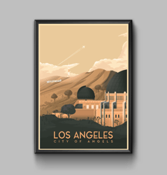Los Angeles vintage travel poster, digital download