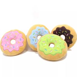 Donut Shape Dog Chew Plush Toys - Pack of 4