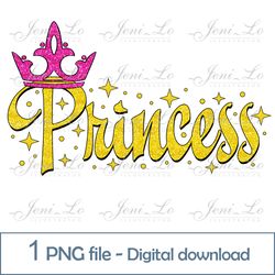 Princess word Yellow sequins 1 PNG file princess letters Clipart princess Sublimation design Glitter text Download