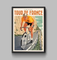 Tour De France vintage sports poster, digital download