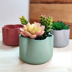 Succulent small pot with drainage | Cactus pot | Small cactus planter | Concrete planter | Succulent lover