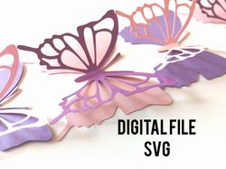 3d layered Butterfly template SVG