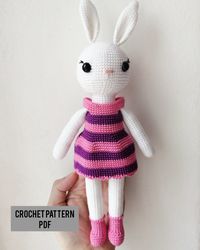 PDF Crochet pattern Bunny in dress | Crochet Doll | Amigurumi rabbit pattern