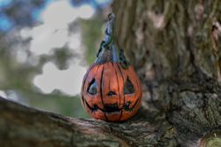 Halloween Candlestick, Pumpkin Candle Holder, Halloween Decor