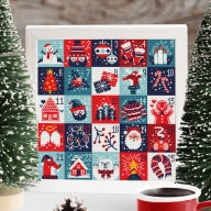 Advent calendars cross stitch, Santa and deer cross stitch, Christmas cross stitch pattern, Digital PDF
