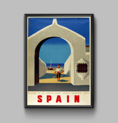 Spain vintage travel poster, digital download