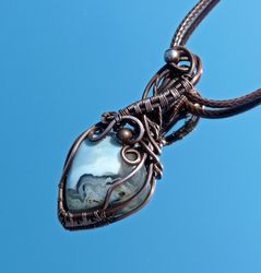 Wire wrapped  wedding  Handmade Jewelry,  Opal owaihi Amulet Necklace