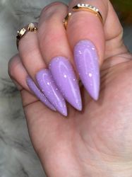 Fake Nails Lavander Shine sets by Kira B | Glue on nails | Press on nails