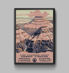 Grand canyon vintage travel poster, national park poster, digital download