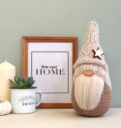Scandinavian gnome decor, Hygge decoration for home, Winter gnome decor