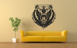 Angry Bear Head Wall Sticker Vinyl Decal Mural Art Decor