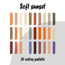 Soft sunset procreate color palette | Procreate Swatches