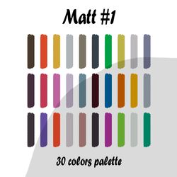 Matte procreate color palette | Procreate Swatches
