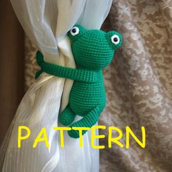 Crochet frog pattern pdf Frog curtain tiebacks for farm term nursery decor