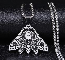 Stainless steel necklace "Moth"