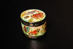 Summer decorative lacquer box interior gift butterflies painting