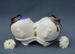 Double vase Kiss Ceramic Art Object Couple in love Porcelain sculpture Decorative Surrealism figurine Unusual vase