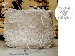 Handbag wedding Irish lace crochet pattern , flower crochet pattern , crochet motif , crochet flower pattern