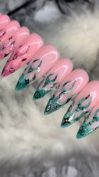 Fake nails Brand Fire Shine by Kira B | Custom nails | Brand nails | Glue on nails