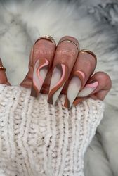 Fake nails Matt Wave sets by Kira B | Custom nails |Press on nails | Glue on nails