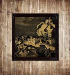 Devil Showing Woman to the People. Satanic Art Print. 841.