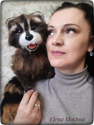Raccoon, Collectible Toy, Toy, Stuffed Toy, Realistic Toy,