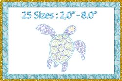 Sea Turtle machine embroidery Design