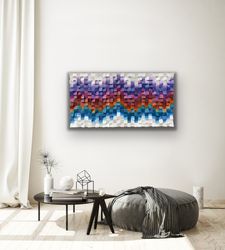 Wood wall art, home decor, abstract mosaic artwork EL PRISMA