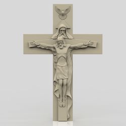 3D Model STL CNC Router file 3dprintable Catholic Cross Set 1