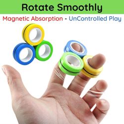 1Set of 3Pcs Magnetic Roller Finger Ring Fidget Toy