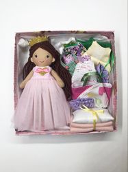 Princess doll with clothes, Rag doll as a gift for daughter, Birthday girl gift