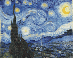 PDF Counted Vintage Cross Stitch Pattern | Starry Night | Vincent Van Gogh 1889 | 6 Sizes