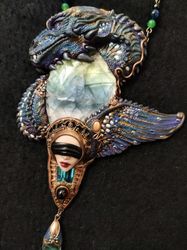 Fantasy Dragon Necklace,Purple Dragon Necklace,Magic Dragon, Jewelry Dragon
