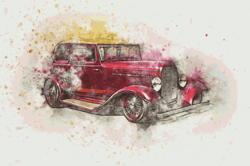 PDF Counted Vintage Cross Stitch Pattern | Retro Car | 6 Sizes