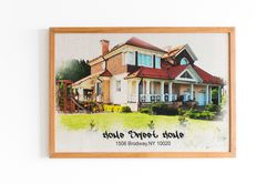 Digital house portrait,Custom Watercolor House Portrait From Photo, New Home Housewarming Gift, Home Realtor gift