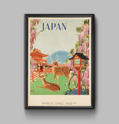 Japan vintage travel poster, digital download