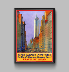 New York vintage travel poster, digital download
