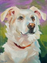 Border Collie Dog Painting Original Oil Art